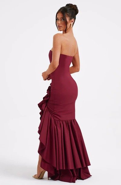 Angelina Maxi Dress - Burgundy - Image 2